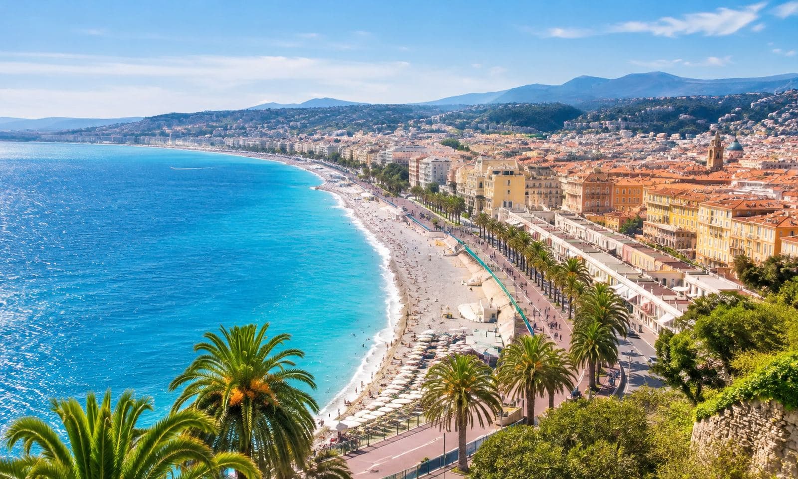 Vue de Aéroport Nice : la promenade des Anglais