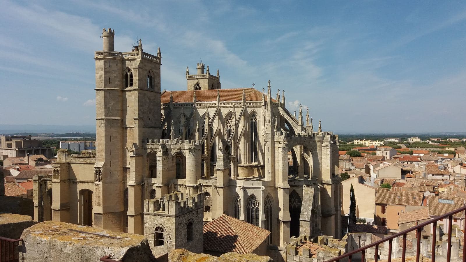 Vue de Narbonne : la cathédrale Saint-Just-et-Saint-Pasteur